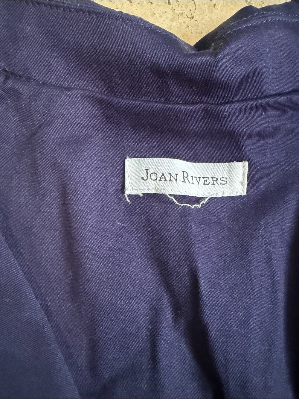 Joan Rivers QVC Vintage Y2K Rouched Waist Cotton Blazer Navy Blue Women’s XL - Picture 3 of 5